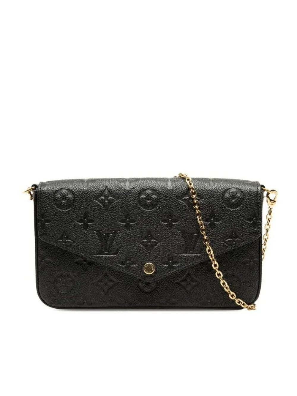 Louis Vuitton Monogram Empreinte Pochette Felicie Chain Shoulder Bag Noir Black